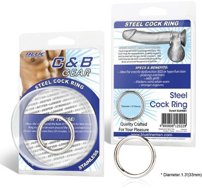 Стальное эрекционное кольцо STEEL COCK RING - 3.5 см.