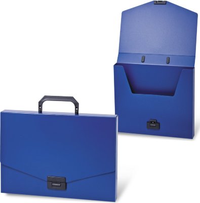Портфель пластиковый BRAUBERG "Energy", А4 (330х256х32 мм), без отделений, синий