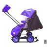Санки-коляска SNOW GALAXY City-1-1 Серый Зайка на фиолетовом на больших надувн колёсах+сумка+варежки
