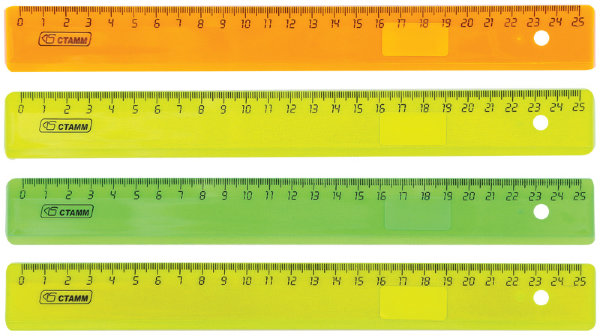 Линейка 25см Стамм "Neon Cristal", пластиковая