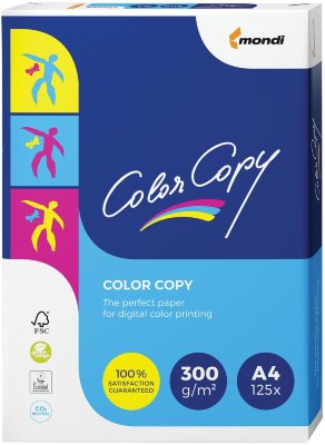 Бумага COLOR COPY, А4, 300 г/м2, 125 л., для полноцветной лазерной печати, А++, 161% (CIE)