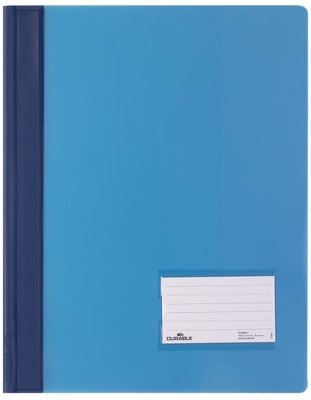 Скоросшиватель пластиковый DURABLE, А4+ (310х240 мм), 280 мкм, карман для визитки, синий