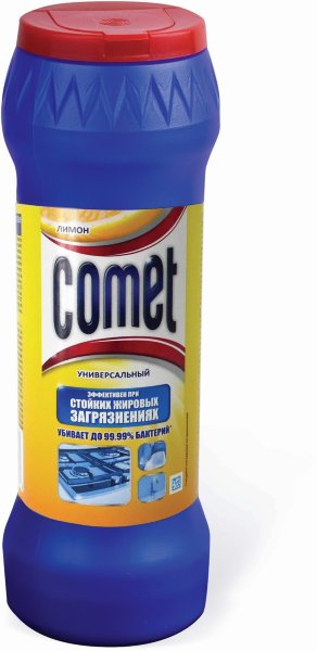 Чистящее средство 475 г, COMET (Комет) "Лимон", порошок, дезинфицирующий