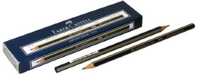 Карандаш чернографитный FABER-CASTELL, 1 шт., "1221", B, без резинки, корпус черный