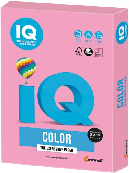 Бумага IQ color, А4, 160 г/м2, 250 л., пастель, розовая, PI25