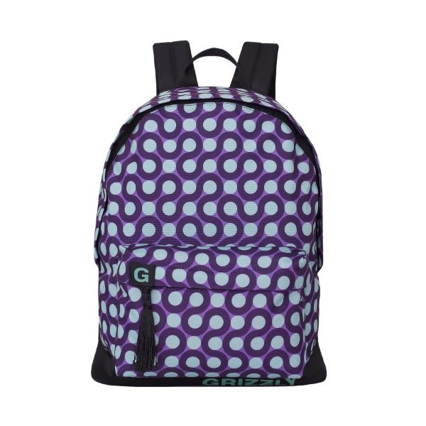 Рюкзак школьный Grizzly Круги фиолетовый-бирюза, 41х32х12 RD-750-6