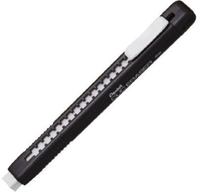 Резинка стирательная PENTEL "Clic Eraser", 80 мм, выдвижная, пластиковый черный футляр