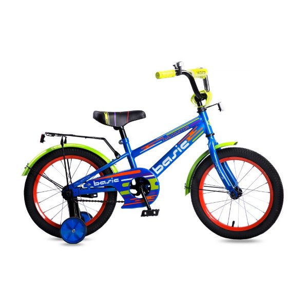 Детский велосипед, Navigator BASIC, колеса 16", стальная рама, стальные обода, ножной тормоз, защитная накладка на руле и выносе, кронштейн заднего ка
