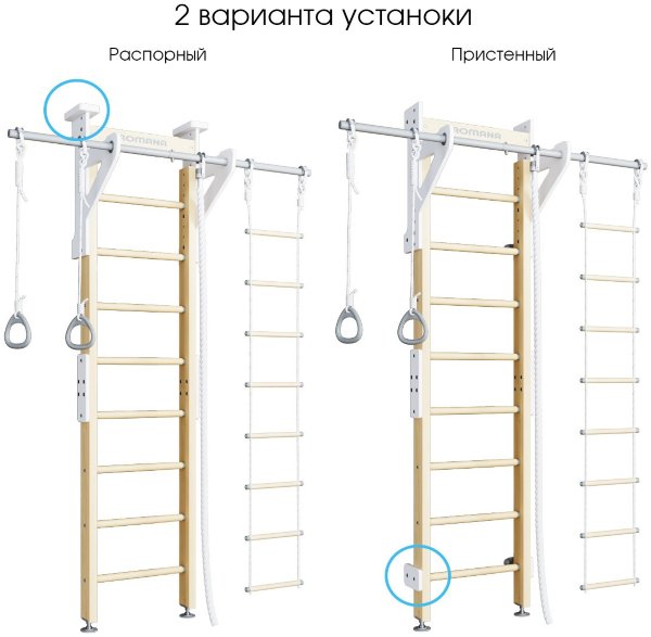 Шведская стенка ROMANA Eco2 (дерево/ белый)