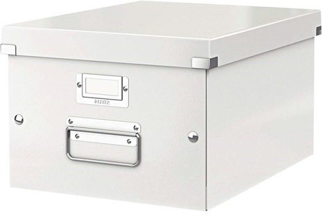 Короб архивный LEITZ "Click & Store" M, 200х280х370 мм, ламинированный картон, разборный, белый