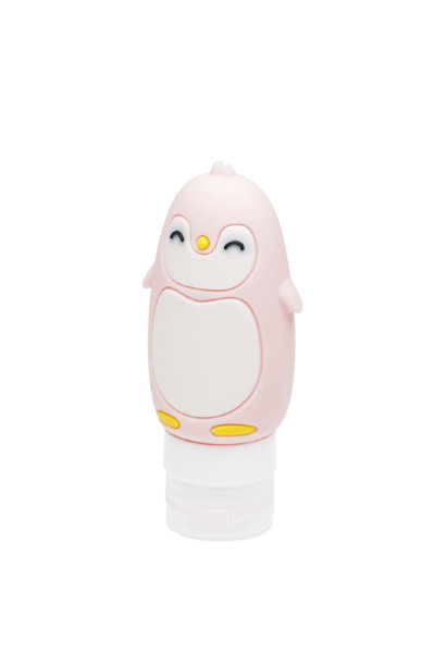Дорожная баночка для путешествий Dewal Beauty, " Пингвин" , цвет розовый , 90мл.