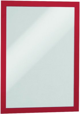Рамки настенные для рекламы DURAFRAME, А4, КОМПЛЕКТ 2 шт., магнитные, самоклеящиеся, красные, DURABLE