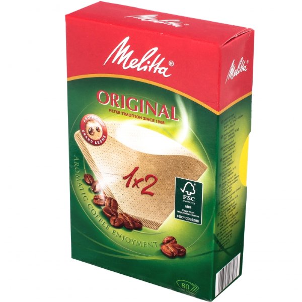 Фильтры бумажные Melitta для заваривания кофе 1х2/80, коричневые