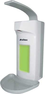 Диспенсер для жидкого мыла KSITEX, наливной, с локтевым приводом, белый, 1 л, с поддоном