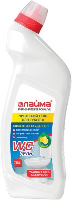 Средство для уборки туалета 750 г, ЛАЙМА PROFESSIONAL "Лимон-WC Гель", утенок