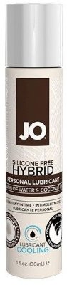 Водно-масляный лубрикант с охлаждающим эффектом JO Silicone free Hybrid Lubricant COOLING  - 30 мл.