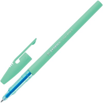 Ручка шариковая STABILO Liner Pastel, СИНЯЯ, корпус мятный, узел 0,7 мм, линия письма 0,3 мм