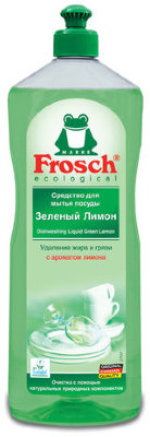 Средство для мытья посуды 1 л FROSCH "Зеленый лимон" (), ЭКО, пуш-пул, 104809