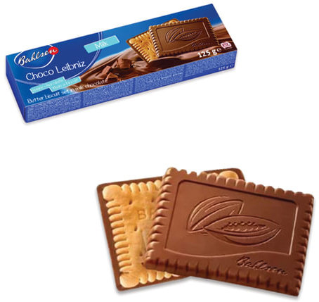 Печенье BAHLSEN (Бальзен) "Choco Leibniz Milk", сливочное в молочном шоколаде, 125 г, Германия, 4386