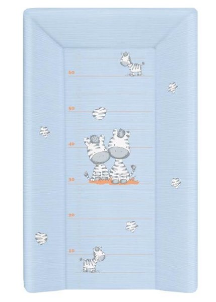 Пеленальный матрац на кровать Ceba Baby 80 см на жёстком основании(W-211-002-160 Zebra Blue)