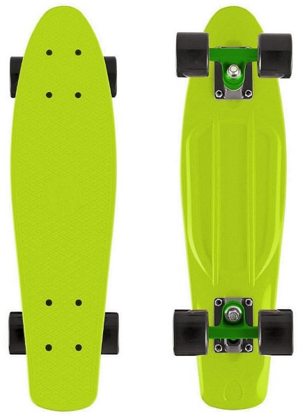 401-L Скейтборд Y-SCOO Fishskateboard 22&" винил 56,6х15 с сумкой LIME/black