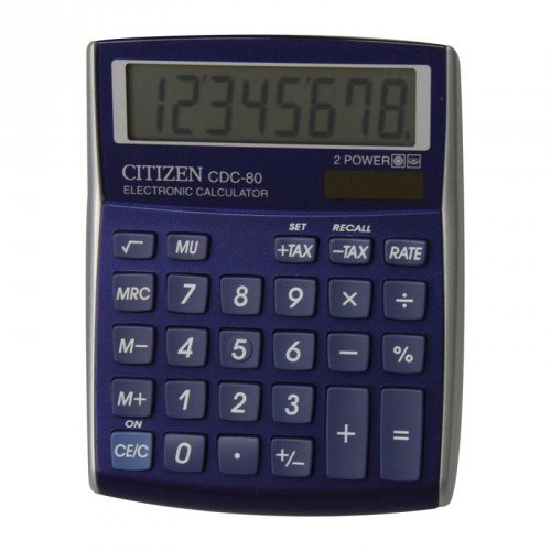 Citizen Калькулятор настольный п/проф. 8 разр. двойное питание CDC80BLWB