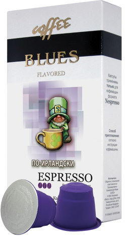 Капсулы для кофемашин NESPRESSO, "По-ирландски", натуральный кофе, BLUES, 10 шт. х 5 г, 4600696101058