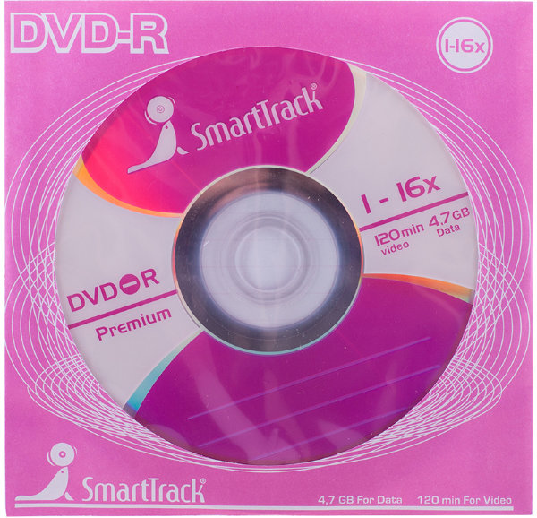 Диск DVD-R 4.7Gb Smart Track 16x (бумажный конверт)