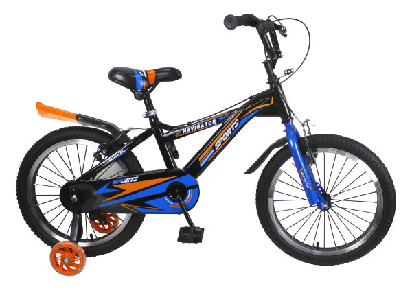 Детский велосипед, Navigator Sport II, колеса 18", стальная рама, алюминиевые обода, передний и задний тормоза на руле V-brake, мягкое седло с пеной,