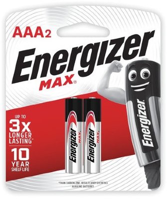 Батарейки ENERGIZER MAX, AAA (LR03, 24А), алкалиновые, КОМПЛЕКТ 2 шт., в блистере