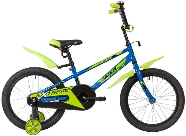 Велосипед NOVATRACK 16", EXTREME, синий, полная защита цепи,  тормоз нож, короткие крылья, нет багаж