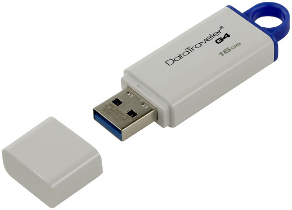 Память Kingston "DTIG4"  16GB, USB 3.0 Flash Drive, белый