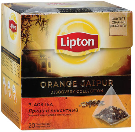 Чай LIPTON (Липтон) "Orange Jaipur", черный, 20 пирамидок по 2 г, 65414973