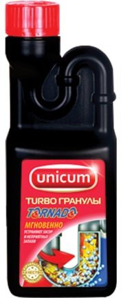 Средство для прочистки канализационных труб 600 г, UNICUM (Уникум) "Tornado", гранулированное