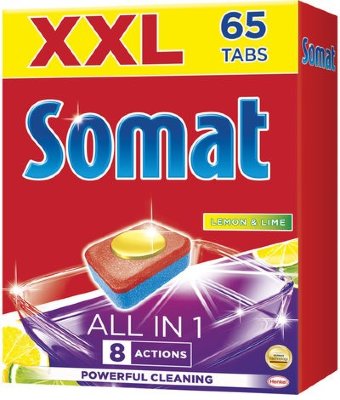 Таблетки для мытья посуды в посудомоечных машинах 65 шт. SOMAT (Сомат) All-in-1