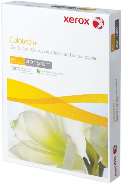 Бумага XEROX COLOTECH PLUS, А4, 200 г/м2, 250 л., для полноцветной лазерной печати, А++, 170% (CIE)