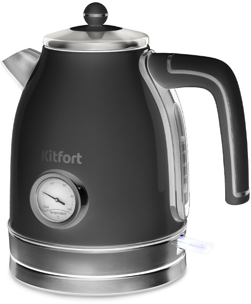 Чайник Kitfort KT-6102-1, чёрный с серебром