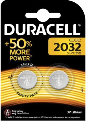 Батарейки DURACELL Lithium, CR2032, литиевые, КОМПЛЕКТ 2 шт., в блистере