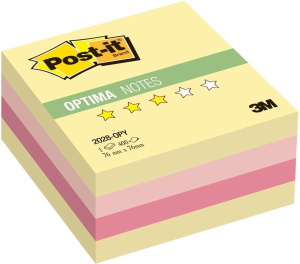 Блок самоклеящийся (стикер) POST-IT Optima "Осень", 76х76 мм, 400 л., ассорти