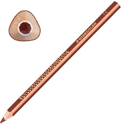 Карандаш цветной утолщенный STAEDTLER "Noris club", 1 шт., трехгранный, грифель 4 мм, коричневый