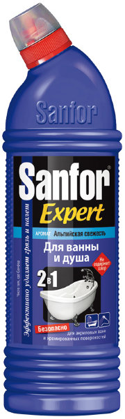 Чистящее средство Sanfor "Expert. Альпийская свежесть", для ванн, 750мл