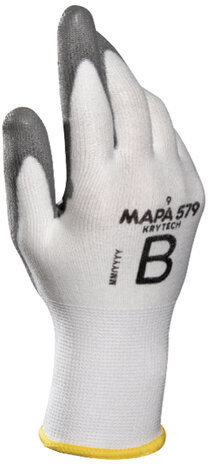 Перчатки текстильные MAPA KryTech 579, полиуретановое покрытие (облив), размер 10 (XL), белые