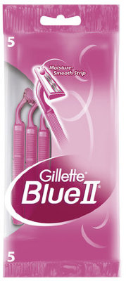 Бритвы одноразовые КОМПЛЕКТ 5 шт., GILLETTE (Жиллет) BLUE 2, для женщин