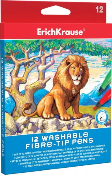 Фломастеры ArtBerry Easy Washable 12цв(картон.кор.)