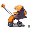 Санки-коляска SNOW GALAXY City-1-1 Панда на оранжевом на больших надувных колёсах+сумка+варежки