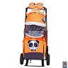 Санки-коляска SNOW GALAXY City-1-1 Панда на оранжевом на больших надувных колёсах+сумка+варежки
