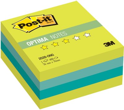 Блок самоклеящийся (стикер) POST-IT Optima "Весна", 76х76 мм, 400 л., ассорти