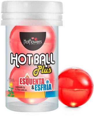 Лубрикант на масляной основе Hot Ball Plus с охлаждающе-разогревающим эффектом (2 шарика по 3 гр.)