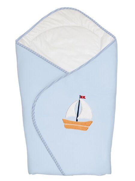 Одеяло-конверт Ceba Baby(W-810-010-161 Marine Blue вышивка)
