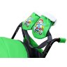 Санки-коляска SNOW GALAXY City-1-1 Серый Зайка на зелёном на больших надув колёсах+сумка+варежки
